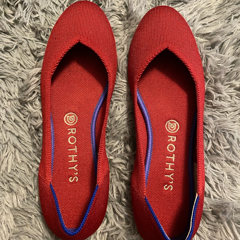 Rothy’s scooter red flats size 9.5 VGUC